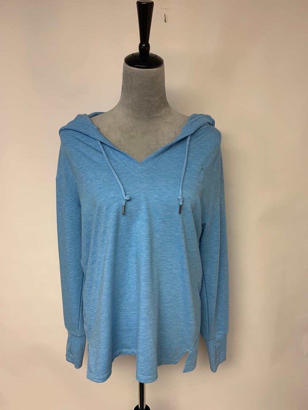 Black Dog Sweatshirt with Thumbholes Hooded Cozy Comfy Womens SZ M